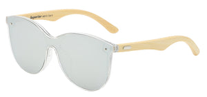 ELEVATE YOUR STYLE: ECO-CHIC SUPERIOR 8SUP89015 WITH REAL BAMBOO TEMPLES & MIRROR LENSES