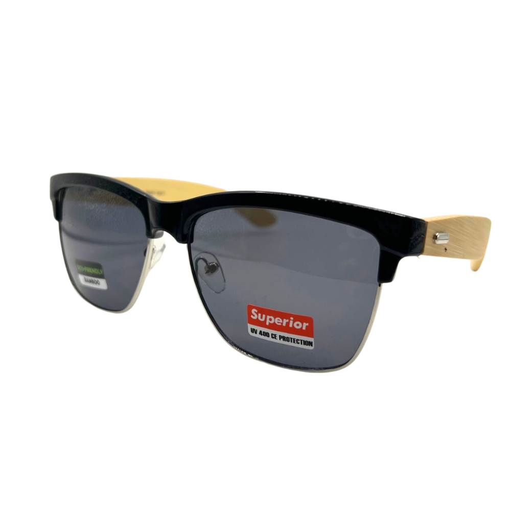 ECO-FRIENDLY 8SUP89004 BAMBOO WOOD CLASSIC WAYFARER SUNGLASSES