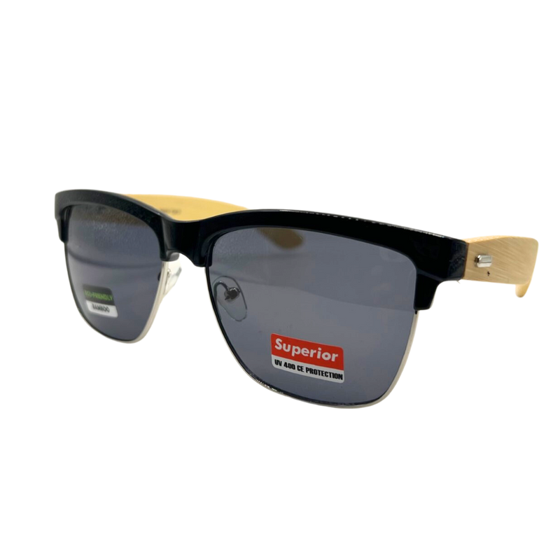 ECO-FRIENDLY 8SUP89004 BAMBOO WOOD CLASSIC WAYFARER SUNGLASSES