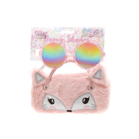 "Rainbow Radiance: New Edge DST16A Teen Girl Sunglasses with Reversible Sequin Case