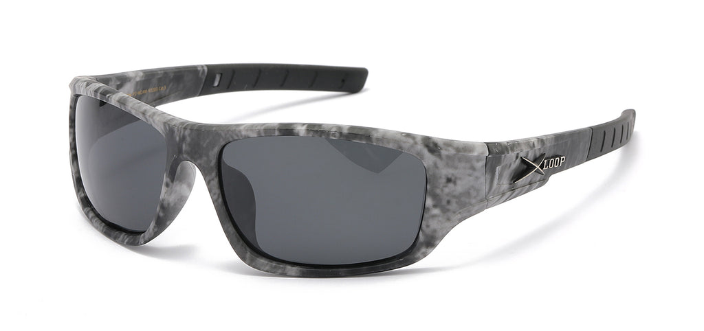 CAMOUFLAGE XLOOP PZ-MCAM-X3203 POLARIZED SPORTS WRAP SHADES