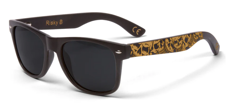 "SKULL DESIGN BAMBOO POLARIZED SUNGLASSES"