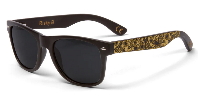 "SUGAR SKULL BAMBOO POLARIZED SUNGLASSES"