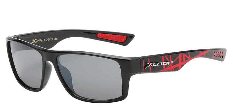 JUNIORS XLOOP KG-X2624 AMAZING SPLASH PRINT POLYCARBONATE WRAP UNISEX SUNGLASSES