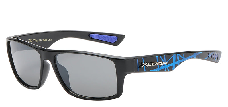 JUNIORS XLOOP KG-X2624 AMAZING SPLASH PRINT POLYCARBONATE WRAP UNISEX SUNGLASSES