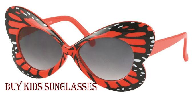 BUTTERFLY PRINT KIDS SUNGLASSES-6609AG