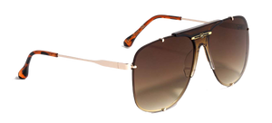 8KN-2016 KHAN RIMLESS SQUARE AVIATORS SUNGLASSES