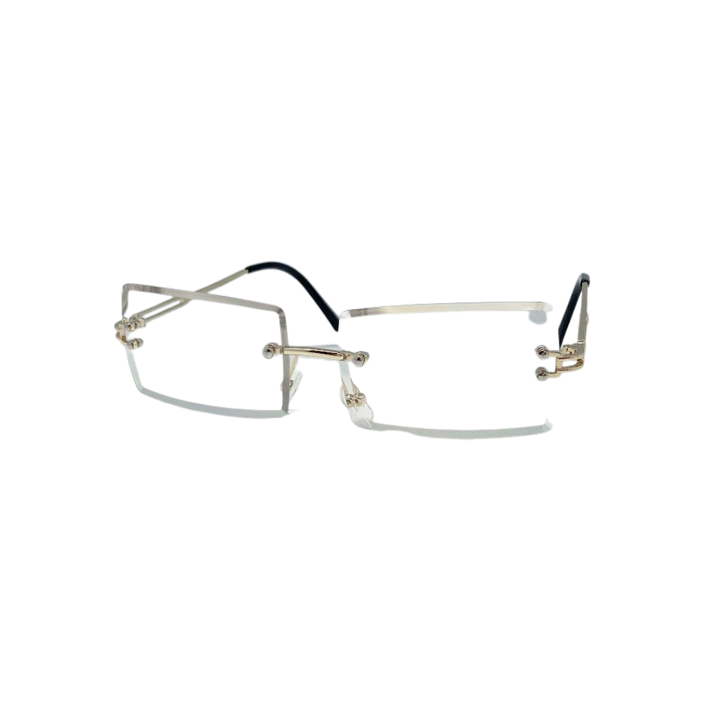 96322-CLR CLEAR RECTANGLER SUNGLASSES