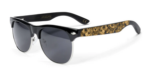 "NEW EDGE SUGAR SKULL ENGRAVED BAMBOO SUNGLASSES"