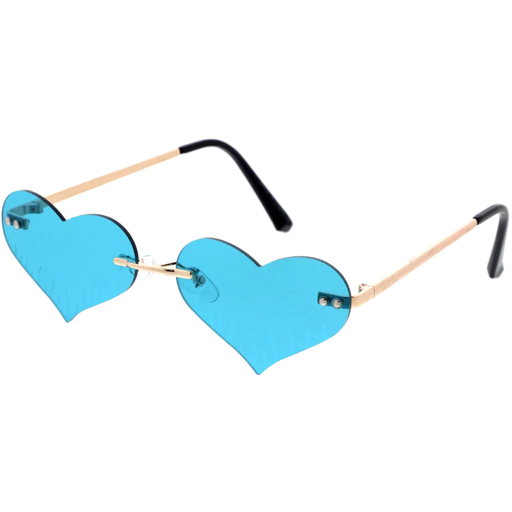 RIMLESS HEART SA796 METAL ASSORTS. COLORED SUNGLASSES