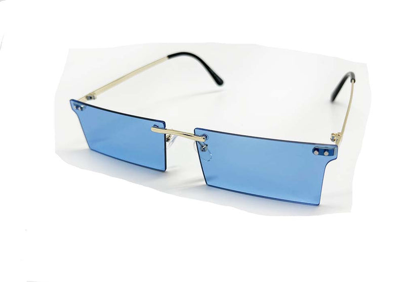 New Edge Eyewear Retro Rimless Rectangle Sunglasses