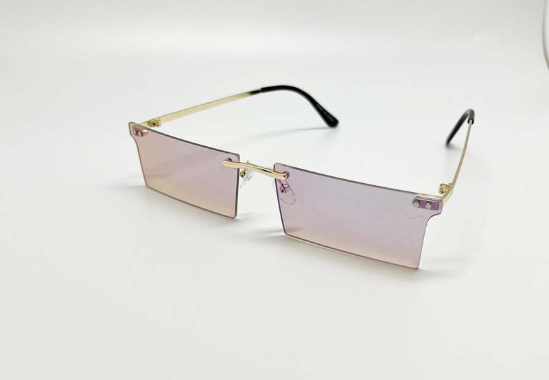 New Edge Eyewear Retro Rimless Rectangle Sunglasses