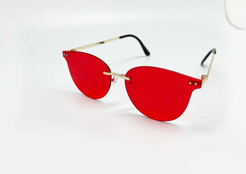 HEART SHARP RIMLESS CAT EYE SUNGLASSES