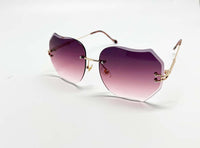 New Edge Eyewear Women Rimless Oversized Sunglasses