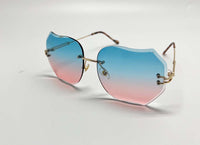 New Edge Eyewear Women Rimless Oversized Sunglasses