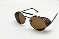 NEW EDGE EYEWEAR Side Shield Round Metal Sunglasses