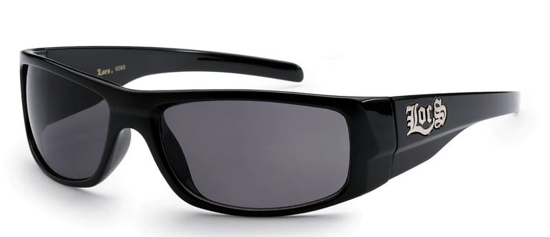 LOCS 8LOC9085-BK POLISHED BLACK MEN'S SUNGLASSES