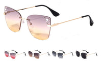 New Edge Eyewear Luxury Rimless Rhinestones Sunglasses