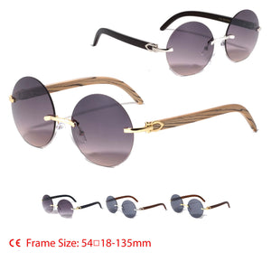 Round Rimless M4015-SD Super Dark Lens SUNGLASSES