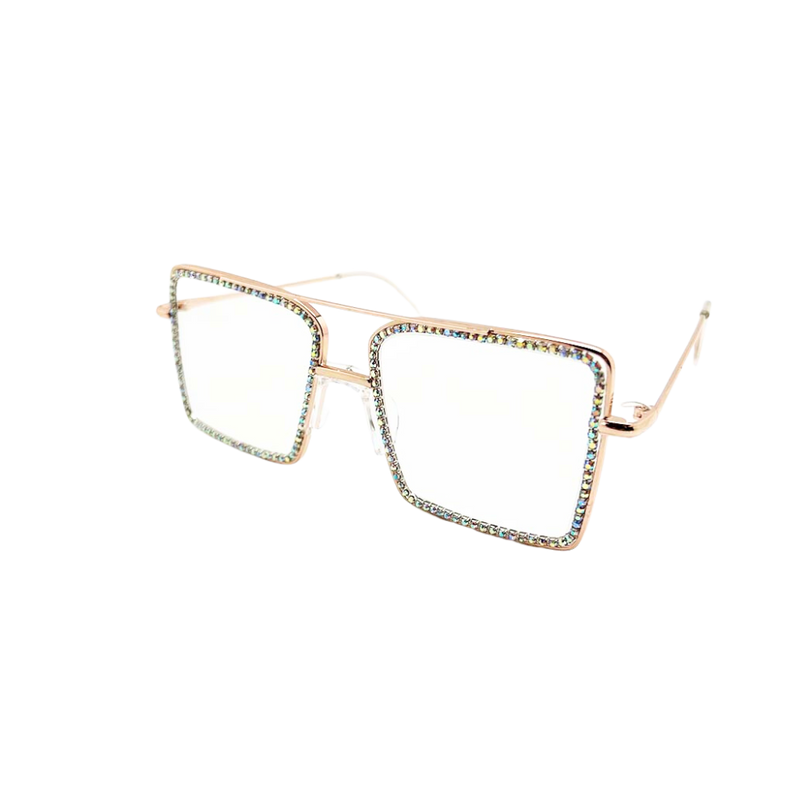 METAL 96311RS SQUARE  CLEAR GLASSES