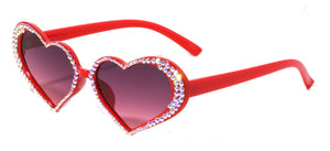 New Edge Eyewear Diamond Shape Rhinestone Heart Sunglasses