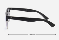 FOLDING BLACK SUNGLASSES WITH MULTICOLORED LENSES